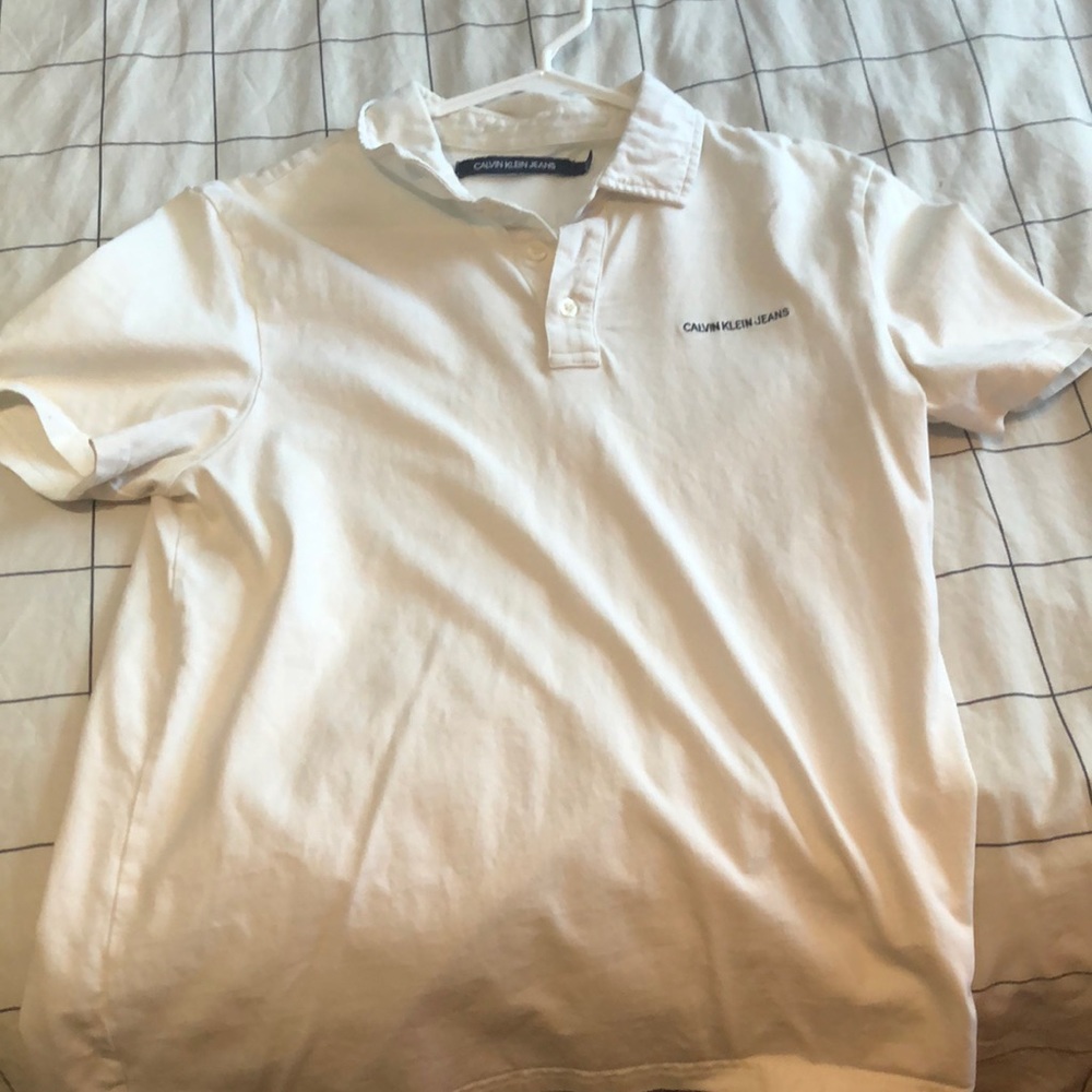 Calvin Klein white polo t shirt